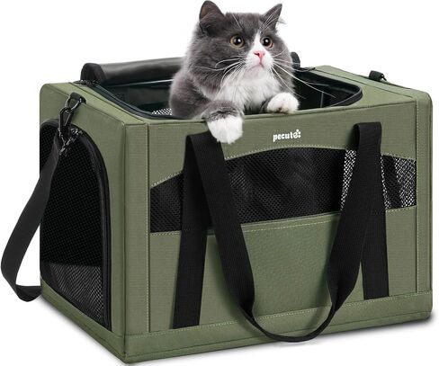 pecute Cat Carrier Stable, Pet Carrier Breathable and Portable, Cat Carriers Bag with Scientific Hidden Partition, Carriers for Cat Under 5kg, Dog Carrier Suitable for Travel and Outing, Green in Kuwait