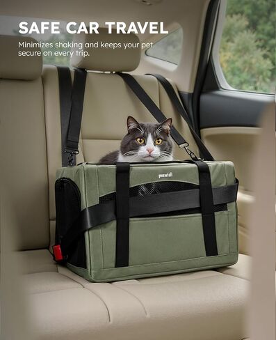 pecute Cat Carrier Stable, Pet Carrier Breathable and Portable, Cat Carriers Bag with Scientific Hidden Partition, Carriers for Cat Under 5kg, Dog Carrier Suitable for Travel and Outing, Green in Kuwait