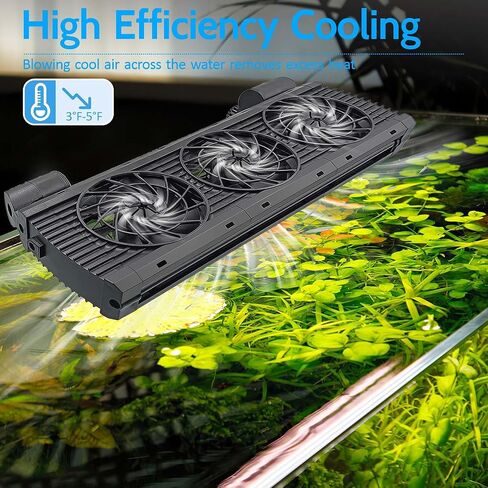 Aquarium Chillers Fan - Fish Tank Cooling Fan ，Axolotl Tank Accessories with Adjustable 5 Wind Speeds and Timer Controller, Suitable for rimless tanks thickness ＜0.6 inches (2 fan) in Saudi Arabia