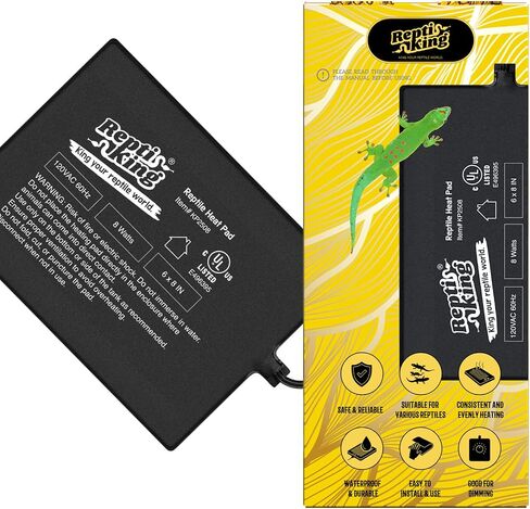 Reptile Heat Pad, Heating Pad for Reptile Tank, Lizard, Snake, Bearded Dragon, Hermit Crab, Terrarium Heating Mat, Safe & Durable Heat Pad for Reptiles (8W Reptile Heat Pad) in Kuwait