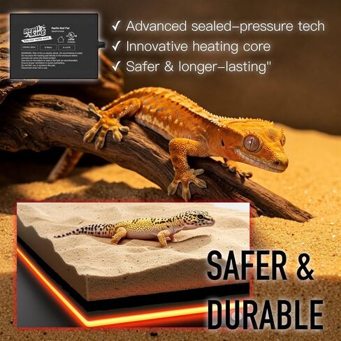Reptile Heat Pad, Heating Pad for Reptile Tank, Lizard, Snake, Bearded Dragon, Hermit Crab, Terrarium Heating Mat, Safe & Durable Heat Pad for Reptiles (8W Reptile Heat Pad) in Kuwait