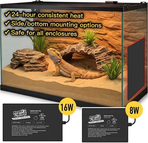 Reptile Heat Pad, Heating Pad for Reptile Tank, Lizard, Snake, Bearded Dragon, Hermit Crab, Terrarium Heating Mat, Safe & Durable Heat Pad for Reptiles (8W Reptile Heat Pad) in Kuwait