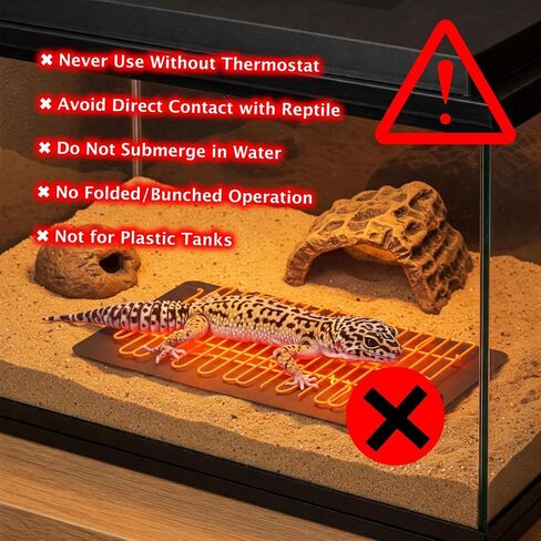 Reptile Heat Pad, Heating Pad for Reptile Tank, Lizard, Snake, Bearded Dragon, Hermit Crab, Terrarium Heating Mat, Safe & Durable Heat Pad for Reptiles (8W Reptile Heat Pad) in Kuwait