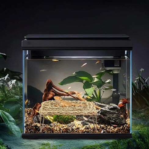 Adjustable Bearded Dragon Hammock – Natural Seagrass Reptile Hammock with Collapsible Metal Legs – Lizard Hammock for Bearded Dragon, Gecko, Snake, Frog, Hermit Crab(Rectangle) in Saudi Arabia