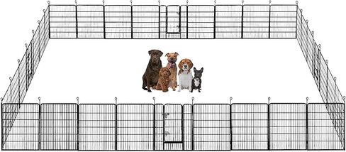BestPet Dog Playpen Indoor 40 inch 16 Panels Metal Dog Pen Pet Dog Fence Outdoor Exercise Pen with Doors,Pet Puppy Playpen for RV Camping Yard, Black in Saudi Arabia