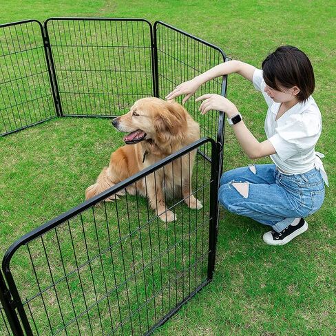 BestPet Dog Playpen Indoor 40 inch 16 Panels Metal Dog Pen Pet Dog Fence Outdoor Exercise Pen with Doors,Pet Puppy Playpen for RV Camping Yard, Black in Saudi Arabia