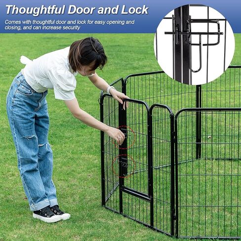 BestPet Dog Playpen Indoor 40 inch 16 Panels Metal Dog Pen Pet Dog Fence Outdoor Exercise Pen with Doors,Pet Puppy Playpen for RV Camping Yard, Black in Saudi Arabia