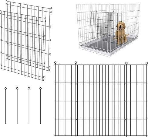 Dog Crate Divider Panel - 2 Pack Black Metal, Compatible with 24"-32" & Other Crate Sizes, 16.92" H x Adjustable Width 11.81"-20.86" in Kuwait