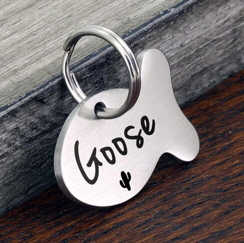 Ultra Joys Cat ID Tag Personalized Pet Tags, Durable Stainless Steel Small Pet Mini Dog Cat Tag Lightweight - Fish Tag in Silver in Saudi Arabia