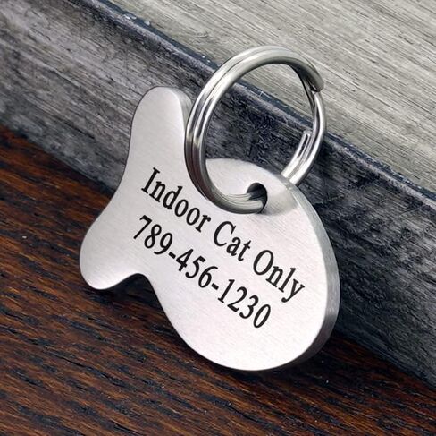 Ultra Joys Cat ID Tag Personalized Pet Tags, Durable Stainless Steel Small Pet Mini Dog Cat Tag Lightweight - Fish Tag in Silver in Saudi Arabia
