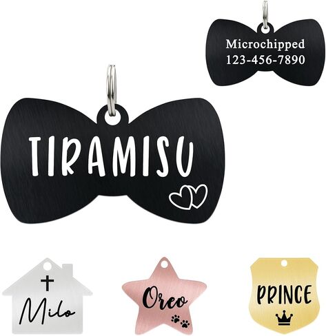 Ultra Joys Cat ID Tag Personalized Pet Tags, Durable Stainless Steel Small Pet Mini Dog Cat Tag Lightweight - Fish Tag in Silver in Saudi Arabia