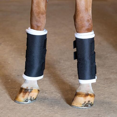 Schneiders Dura-Tech Tekno-Dri Wrap Quick Wrap No Bow Leg for Horses | الدعم الاستثنائي وحماية رطوبة الرطوبة | اللون الأسود | حجم 14 " in Kuwait