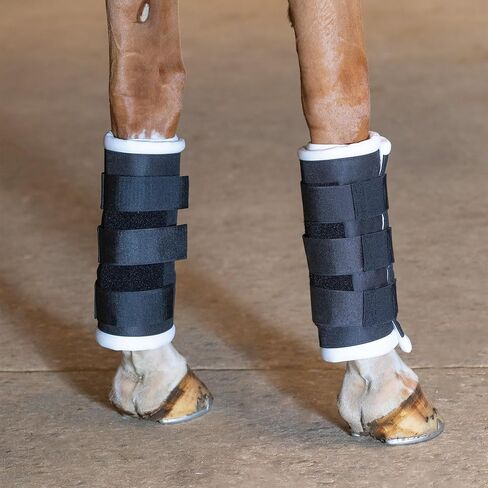 Schneiders Dura-Tech Tekno-Dri Wrap Quick Wrap No Bow Leg for Horses | الدعم الاستثنائي وحماية رطوبة الرطوبة | اللون الأسود | حجم 14 " in Kuwait