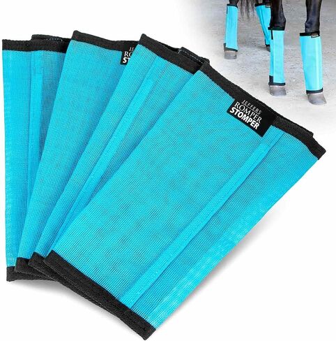 Jeffers Romper Stomper Fly Boots for Horses - Grey, Large – Breathable Mesh Leg Wraps for Insect Protection, Stable Accessories for Summer Turnout, Ride Gear, Horse Hoof & Leg Care - 4 Pack in Kuwait
