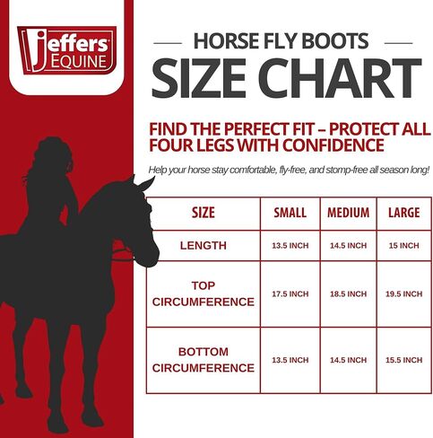 Jeffers Romper Stomper Fly Boots for Horses - Grey, Large – Breathable Mesh Leg Wraps for Insect Protection, Stable Accessories for Summer Turnout, Ride Gear, Horse Hoof & Leg Care - 4 Pack in Kuwait