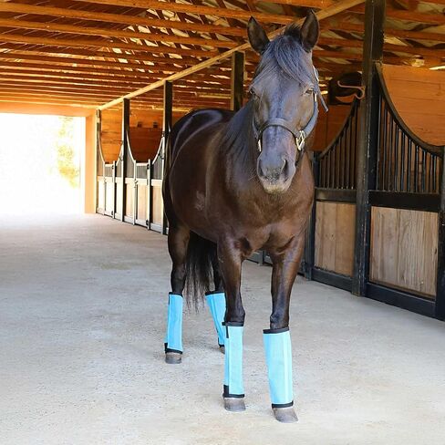 Jeffers Romper Stomper Fly Boots for Horses - Grey, Large – Breathable Mesh Leg Wraps for Insect Protection, Stable Accessories for Summer Turnout, Ride Gear, Horse Hoof & Leg Care - 4 Pack in Kuwait
