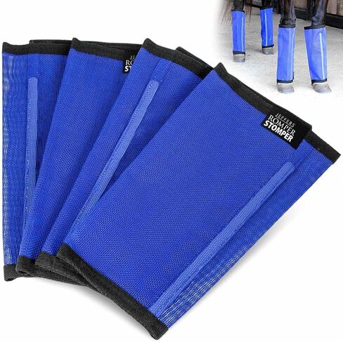 Jeffers Romper Stomper Fly Boots for Horses - Grey, Large – Breathable Mesh Leg Wraps for Insect Protection, Stable Accessories for Summer Turnout, Ride Gear, Horse Hoof & Leg Care - 4 Pack in Kuwait