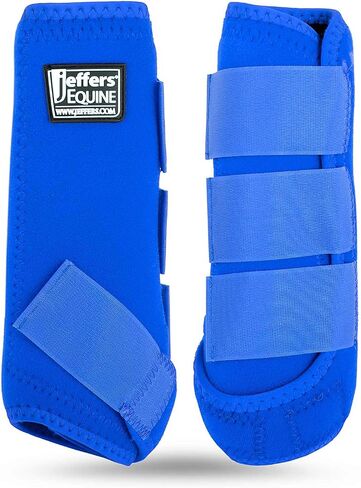 Jeffers Expression Protective Horse Boots,1 Pair, Medium - Safe Neoprene Leg Guards, Durable Strap Closures, Front & Hind Support, Equestrian Accessories for Travel & Riding - Thunderbird in Kuwait