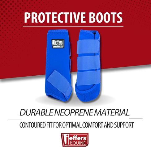 Jeffers Expression Protective Horse Boots,1 Pair, Medium - Safe Neoprene Leg Guards, Durable Strap Closures, Front & Hind Support, Equestrian Accessories for Travel & Riding - Thunderbird in Kuwait