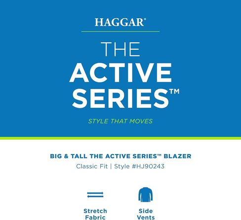 Haggar Men's Active Series Classic Fit Big and Tall Blazer, Black in Saudi Arabia