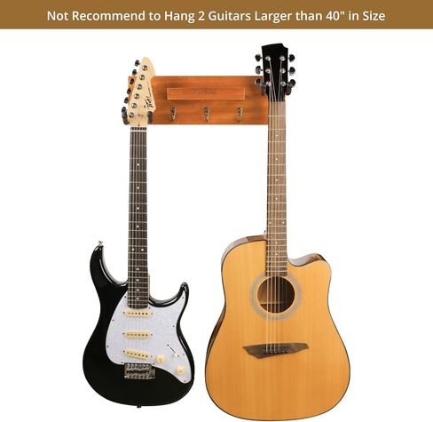 Rotatable Rubber Guitar Hanger,Guitar Display Stand with Shelf and Pick Holder for All Size Guitar-Black Walnut Color in Saudi Arabia