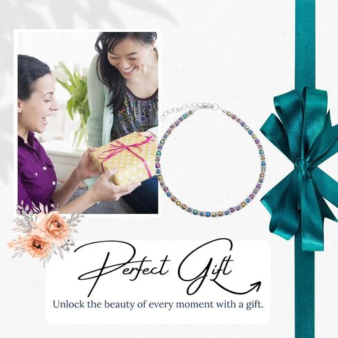 BESHEEK Rainbow Hue Twisted Hematite and Round Artisan Beaded Wing Charm Anklet with Extension | Handmade Hypoallergenic Beach Gala Wedding Style Jewelry in Kuwait