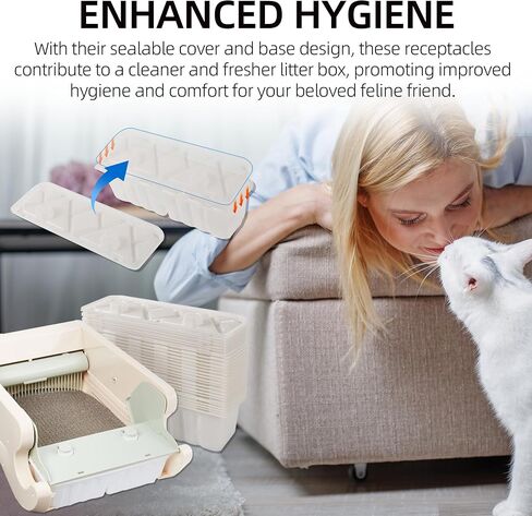 20-Pack Disposable Litter Box Waste Receptacles Compatible with Littermaid Waste Receptacles Fits 1St/2nd Edition Automatic Cat Litter Box, Come with 20pcs Liners & 20pcs Carbon Filters in Kuwait