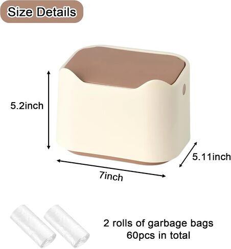 Cat Litter Trash Can Mini Countertop Cat Litter Disposal Bin with Press Type Lid Pet Poop Trash Can Includes 60 Refill Bags (Blue) in Saudi Arabia