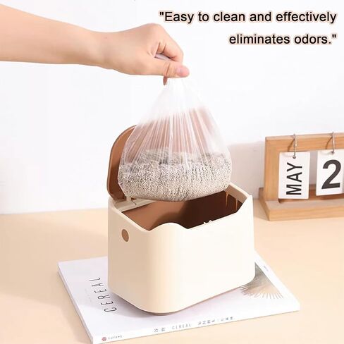 Cat Litter Trash Can Mini Countertop Cat Litter Disposal Bin with Press Type Lid Pet Poop Trash Can Includes 60 Refill Bags (Blue) in Saudi Arabia