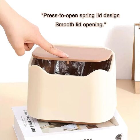 Cat Litter Trash Can Mini Countertop Cat Litter Disposal Bin with Press Type Lid Pet Poop Trash Can Includes 60 Refill Bags (Blue) in Saudi Arabia
