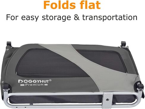DOGGYHUT® Premium XL Pet Bike Trailer for Large Dog or Multiple Small Dogs, Up to 100 lbs,Dog Bicycle Carrier,Low Center of Gravity,Easy Folding Frame Cart in Saudi Arabia