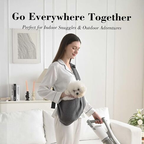 حبال حاملة الكلاب والقطط ، حاملة جرو كتف مبطنة قابلة للتعديل ، حقيبة حاملة للكلاب خالية من اليدين مع أبازيم أمان مزدوجة قسط (رمادي داكن ، لوكلي وحزام منتظم قابل للتعديل) in Kuwait