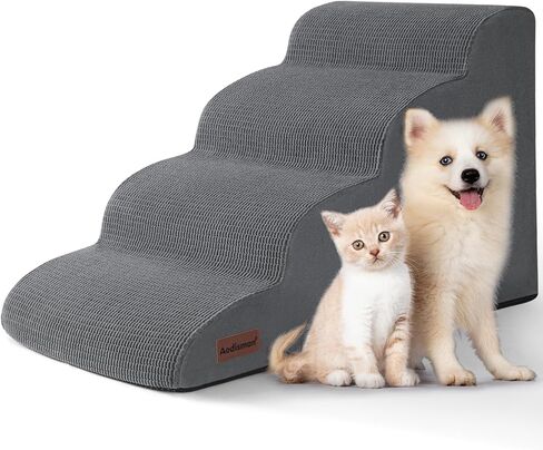 3-Step Dog Ramp and Stairs for Sofa and Chair - Non-Slip Sturdy Pet Steps for Small Dogs and Cats,15.7" H,Grey in Kuwait