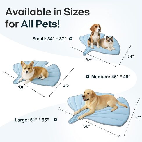 Dog Cooling Mat - Large Leaf Shaped, Washable, Non-Slip, Summer Pad for Dogs and Cats, Lightweight in Saudi Arabia