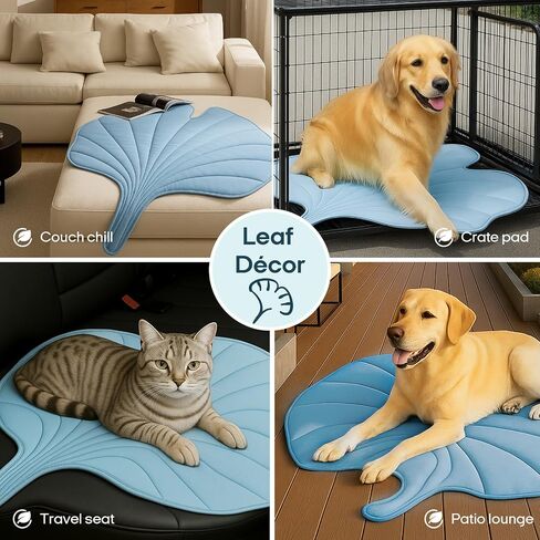Dog Cooling Mat - Large Leaf Shaped, Washable, Non-Slip, Summer Pad for Dogs and Cats, Lightweight in Saudi Arabia