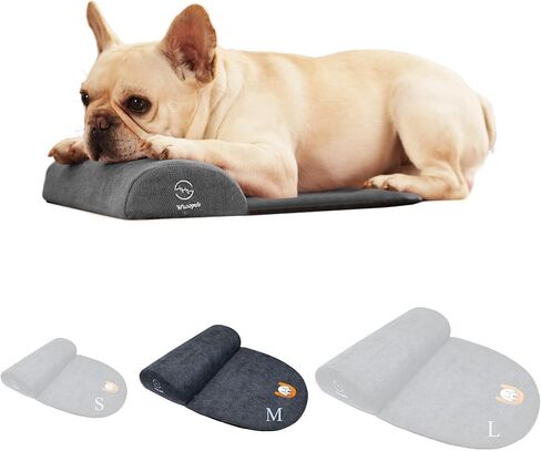 Dog Bolster Pillow for Large Dogs, Benefit for Cervical Vertebra and Neck, Easy to Carry When Traveling, with High Resilience Foam, Machine Washable Cover＆Easy to Clean (Dark Gray, Large) in Saudi Arabia