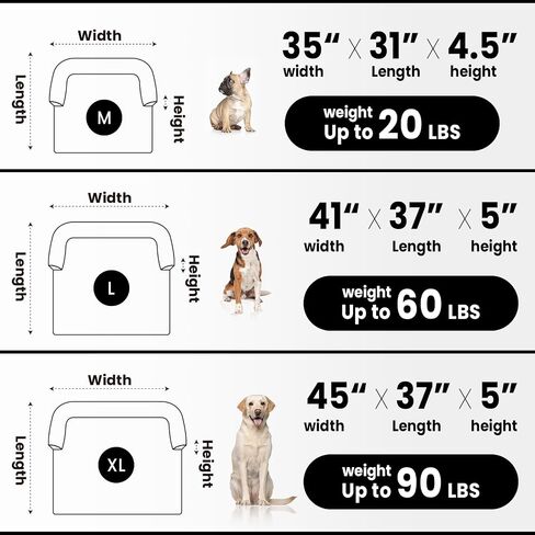 XL Cooling Dog Bed, 45 x 37 inch Waterproof Couch Cover for Dogs Washable, Non-Slip Bottom Self Cooling Mat for Dogs, Durable & Non-Gel, Dog Couch Bed for Sofa Floor Car, Metallic Grey in Saudi Arabia