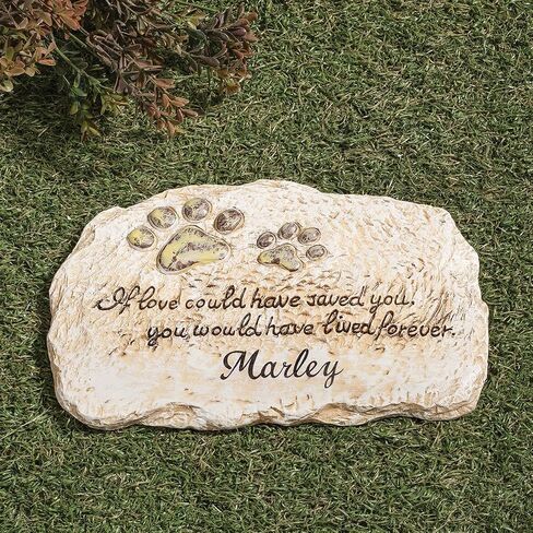 Fox Valley Traders Custom Forever Pet Memorial Garden Stone, Customized Indoor/Outdoor Décor, Crafted with 100% Resin, Loss of Pet Sympathy Gift – Measures 12" Long x 7 ½" Wide x ½" High in Kuwait