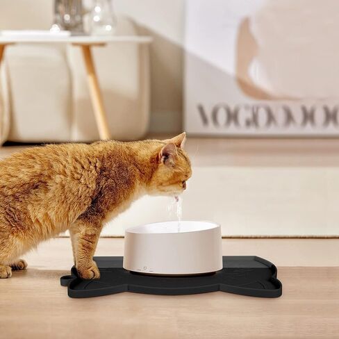 حصيرة Coomazy Cat Food & Water ، حصيرة سيليكونية غير قابلة للانزلاق مع حافة مرتفعة (وردي ، متوسطة) in Kuwait