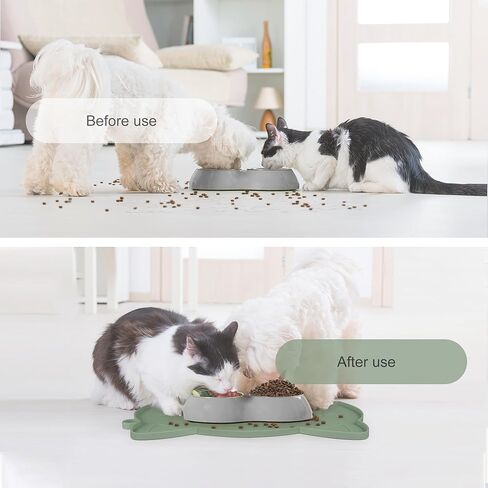 حصيرة Coomazy Cat Food & Water ، حصيرة سيليكونية غير قابلة للانزلاق مع حافة مرتفعة (وردي ، متوسطة) in Kuwait