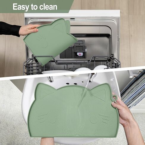 حصيرة Coomazy Cat Food & Water ، حصيرة سيليكونية غير قابلة للانزلاق مع حافة مرتفعة (وردي ، متوسطة) in Kuwait