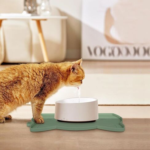 حصيرة Coomazy Cat Food & Water ، حصيرة سيليكونية غير قابلة للانزلاق مع حافة مرتفعة (وردي ، متوسطة) in Kuwait