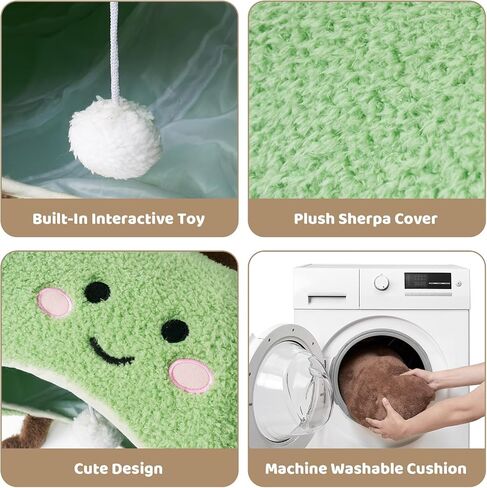 EHEYCIGA Cat Tunnel Bed for Indoor Cats, Cute Cat Donut Toy Tunnel for Small Large Cats with Washable Circle Cushion, Peekaboo Pet Cave Play Tunnel for Kitten, Puppy, Rabbit in Saudi Arabia