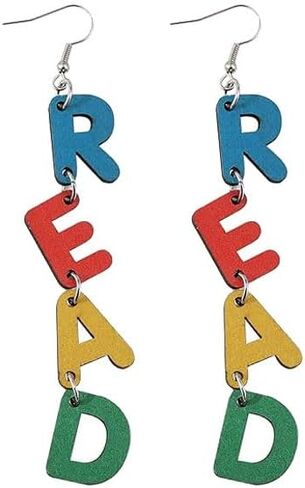 Teacher Earrings Pencil Earrings for Women Girls Cute Apple Pencil Ruler Shaped Dangle Earrings Wooden Lightweight Teacher Earrings Colorful Teacher Appreciation Gift Back To School Jewelry Gifts in Saudi Arabia