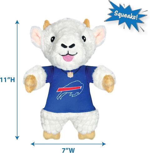 Pets First NFL Kansas City Chiefs Toy Plush Toy للكلاب والقطط مع Squeaker ، يرتدي قميص فريق! متعة ورياضة على شكل الماعز لعبة مضغ ، لعبة الحيوانات الأليفة التفاعلية in Kuwait