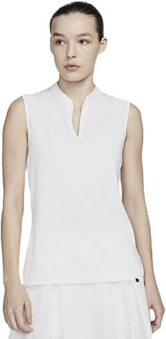 Nike Womens Dri-FIT ADV Ace Sleeveless Golf Polo Shirt, White in Saudi Arabia