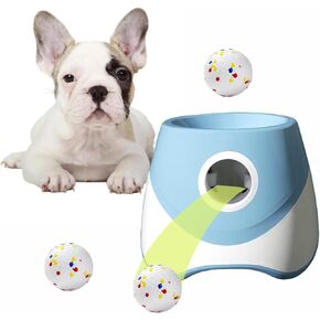 Automatic Dog Toy Ball Launchers for Dog, Upgrade Thrower Machine Fetch Toy 10-30 Ft Outdoor Indoor, Interactive Tennis Launcher with 3 ETPU Balls for Small & Medium Puppy
