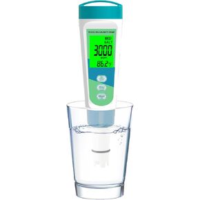 Aquarium Salt Tester, Pool Salt Tester Salinity, PH, TDS, EC, and Temperature Meter 5 in 1, Digital Salinity Meter for Saltwater Aquarium, Salt Water Pool Testing Kit