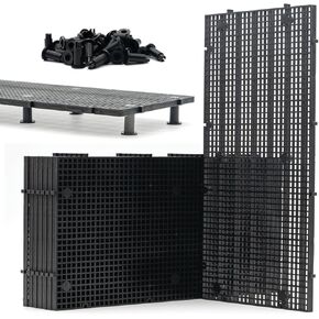 6 Pieces High-Density Aquarium Grid Plastic with 36 Brackets, Fish Tank Divider, Egg Crate for DIY Filtration and Bottom Protection in Aquascaping