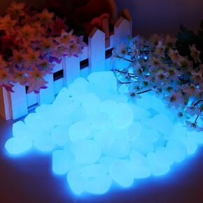 1100PCS Glow Stones Glowing in The Dark Pebbles Outdoor Decor Fish Tank Walkway Gravel Rocks Decoration (Pink)
